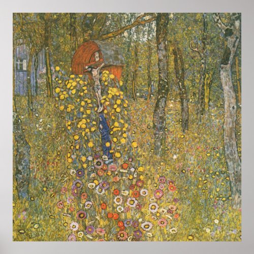 Farm Garden With Crucifix by Gustav Klimt Poster