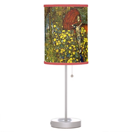 Farm Garden with Crucifix by Gustav Klimt Table Lamp