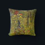 Farm Garden with Crucifix by Gustav Klimt Throw Pillow<br><div class="desc">Farm Garden with Crucifix (1911/1912) by Gustav Klimt is a vintage Victorian Era Symbolism fine art religious painting. A nature scene with a variety of flowers surrounding a crucifix with Jesus Christ in a garden on a farm. About the artist: Gustav Klimt (1862-1918) was an Austrian Symbolist painter and one...</div>