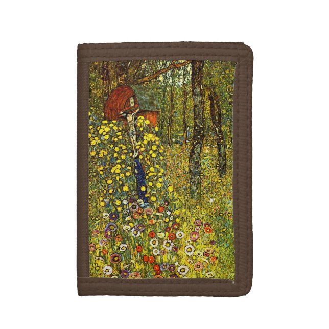 Farm Garden with Crucifix by Gustav Klimt Trifold Wallet (Front Vertical)