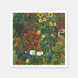Farm Garden with Sunflowers, art by Gustav Klimt Napkins