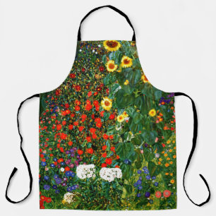 Farm Garden with Sunflowers by Gustav Klimt Apron