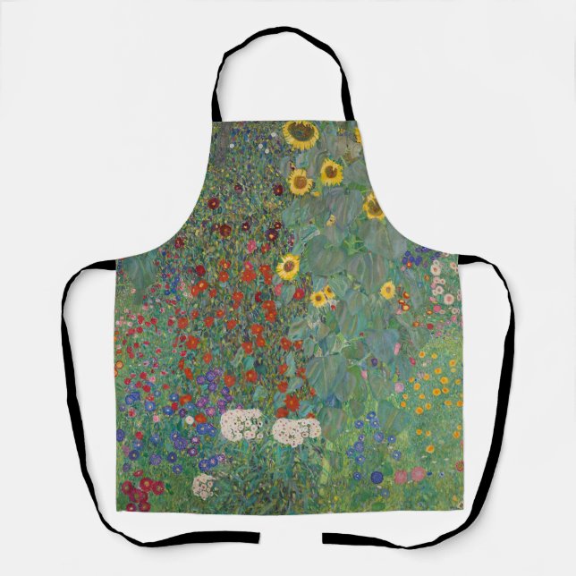 Farm Garden with Sunflowers by Gustav Klimt Apron (Front)