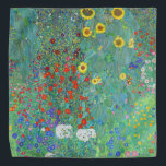 Farm Garden with Sunflowers by Gustav Klimt Bandana<br><div class="desc">Please visit my store for more interesting design and more color choice => zazzle.com/colorfulworld*</div>