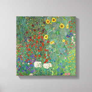 Farm Garden with Sunflowers by Gustav Klimt Canvas Print