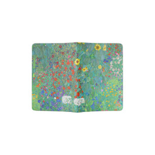 Farm Garden with Sunflowers by Gustav Klimt Passport Holder