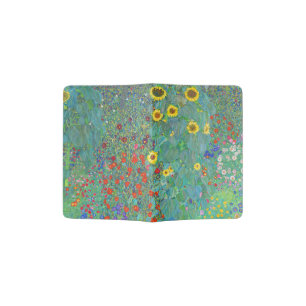 Farm Garden with Sunflowers by Gustav Klimt Passport Holder