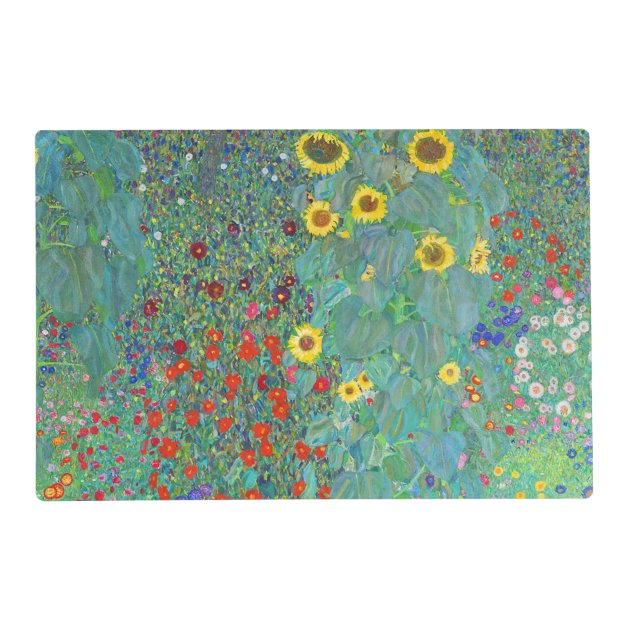 Lovely Gustav Klimt Farm Flowers 28cm/11.25” round table mat placemat server 