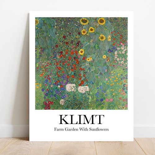 Farm Garden with Sunflowers by Gustav Klimt Poster