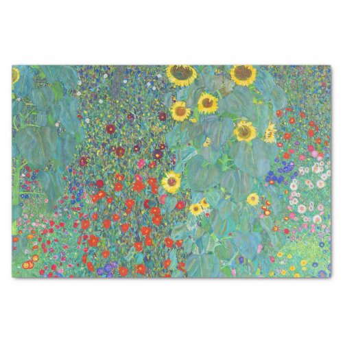 Farm Garden with Sunflowers by Gustav Klimt   Tissue Paper