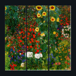 Farm Garden with Sunflowers by Gustav Klimt Triptych<br><div class="desc">Farm Garden with Sunflowers,  fine art painting by Gustav Klimt</div>
