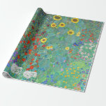 Farm Garden with Sunflowers by Gustav Klimt    Wrapping Paper<br><div class="desc">Please visit my store for more interesting design and more color choice => zazzle.com/colorfulworld*</div>