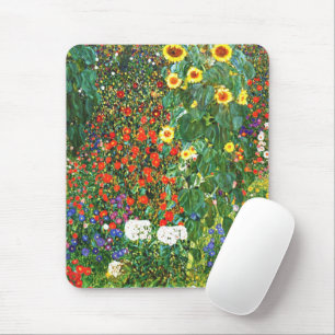 Farm Garden with Sunflowers, colorful artwork Mouse Pad