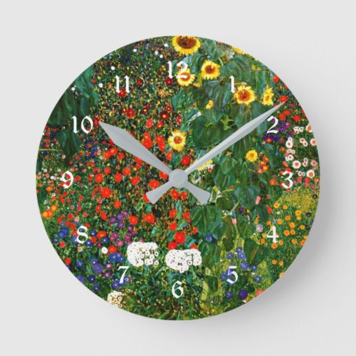 Farm Garden with Sunflowers famous painting Round Clock