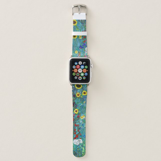 Farm Garden with Sunflowers, Gustav Klimt Apple Watch Band (Front)