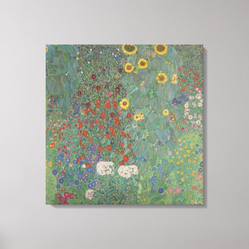 Farm Garden with Sunflowers _ Gustav Klimt Canvas Print