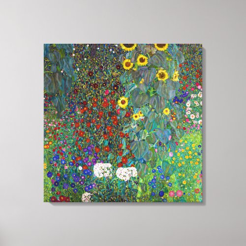 Farm Garden with Sunflowers  Gustav Klimt  Canvas Print