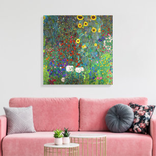 Farm Garden with Sunflowers Gustav Klimt Canvas Print