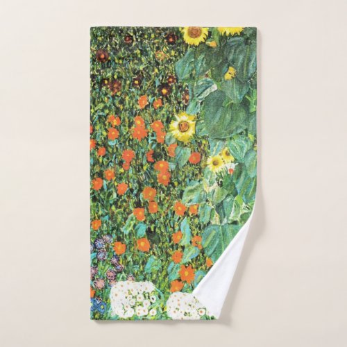 Farm Garden With Sunflowers Gustav Klimt Hand Towel