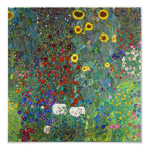 Farm Garden with Sunflowers  Gustav Klimt  Photo Print