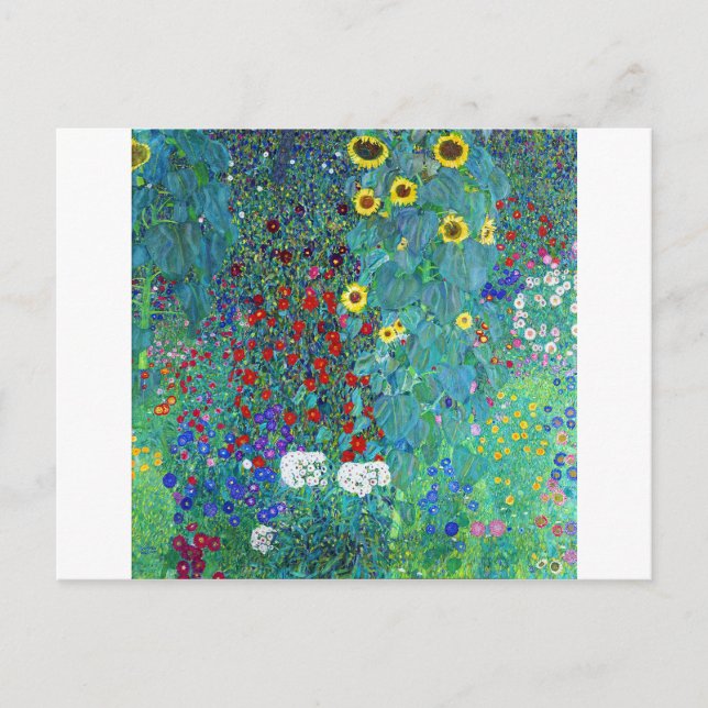 Farm Garden with Sunflowers, Gustav Klimt Postcard (Front)