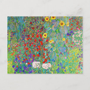 Farm Garden With Sunflowers Gustav Klimt Postcard