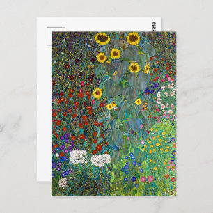 Farm Garden with Sunflowers Gustav Klimt Postcard