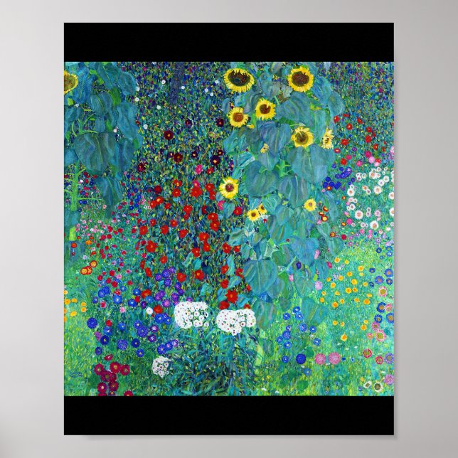 Farm Garden with Sunflowers, Gustav Klimt Poster (Front)