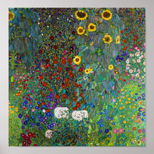 Farm Garden with Sunflowers  Gustav Klimt  Poster