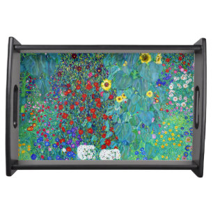 Farm Garden with Sunflowers, Gustav Klimt Serving Tray