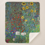 Farm Garden with Sunflowers | Gustav Klimt | Sherpa Blanket