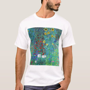 Farm Garden with Sunflowers, Gustav Klimt T-Shirt