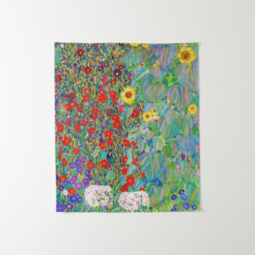 Farm Garden With Sunflowers Gustav Klimt Tapestry