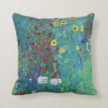 Farm Garden with Sunflowers, Gustav Klimt Throw Pillow<br><div class="desc">Gustav Klimt (July 14, 1862 – February 6, 1918) was an Austrian symbolist painter and one of the most prominent members of the Vienna Secession movement. Klimt is noted for his paintings, murals, sketches, and other objets d'art. In addition to his figurative works, which include allegories and portraits, he painted...</div>
