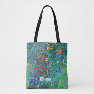 Farm Garden with Sunflowers, Gustav Klimt Tote Bag