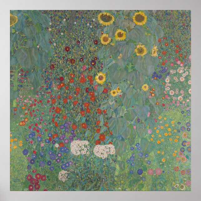 Farm Garden with Sunflowers — Klimt Poster (Front)