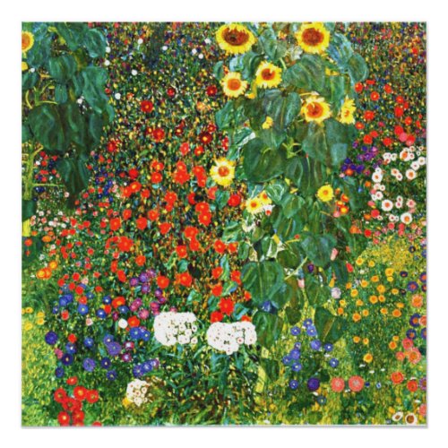 Farm Garden with Sunflowers popular painting Poster
