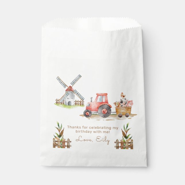Farm Gender Neutral Birthday Party Favor Bag (Front)