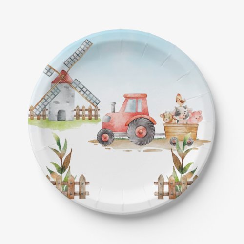 Farm Gender Neutral Birthday Party Paper Plates