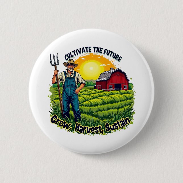 Farm Gift Farming Lover Future Farmer Button (Front)