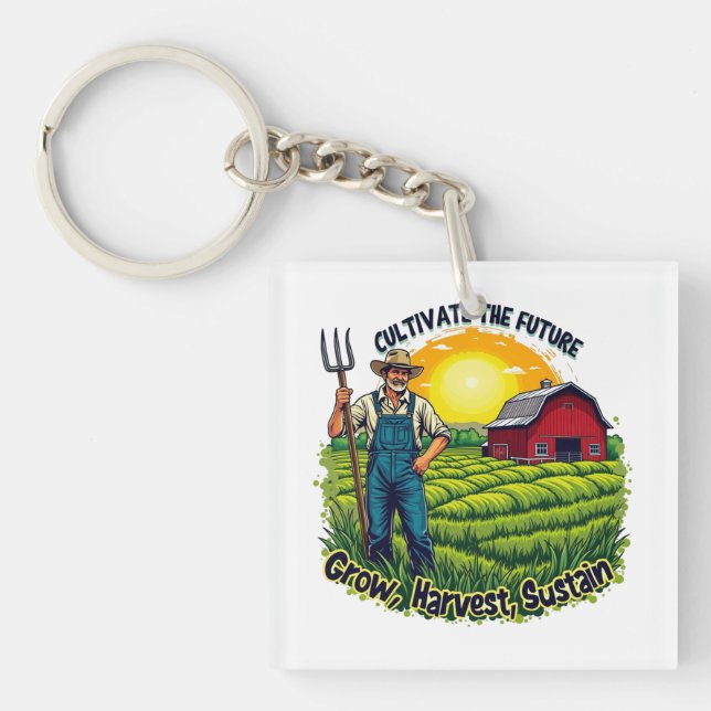 Farm Gift Farming Lover Future Farmer Keychain (Front)