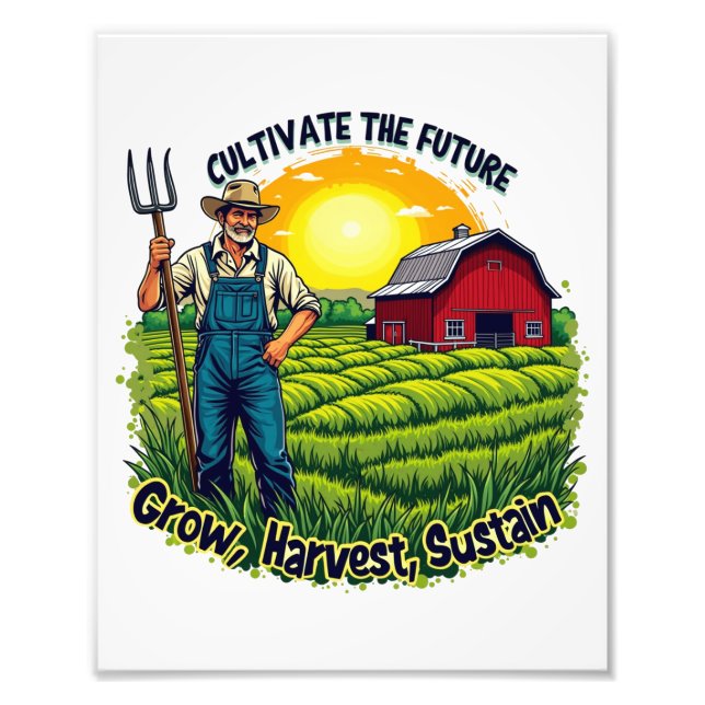 Farm Gift Farming Lover Future Farmer Photo Print (Front)