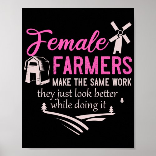Farm Girl Animals Female Farmer Rancher Daughter Poster