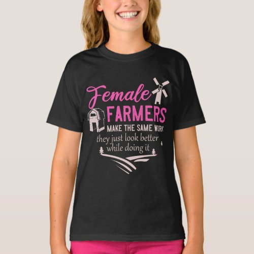 Farm Girl Animals Female Farmer Rancher Daughter T_Shirt