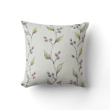 Farm Girl Artistry Berry and Leaves Throw Pillow