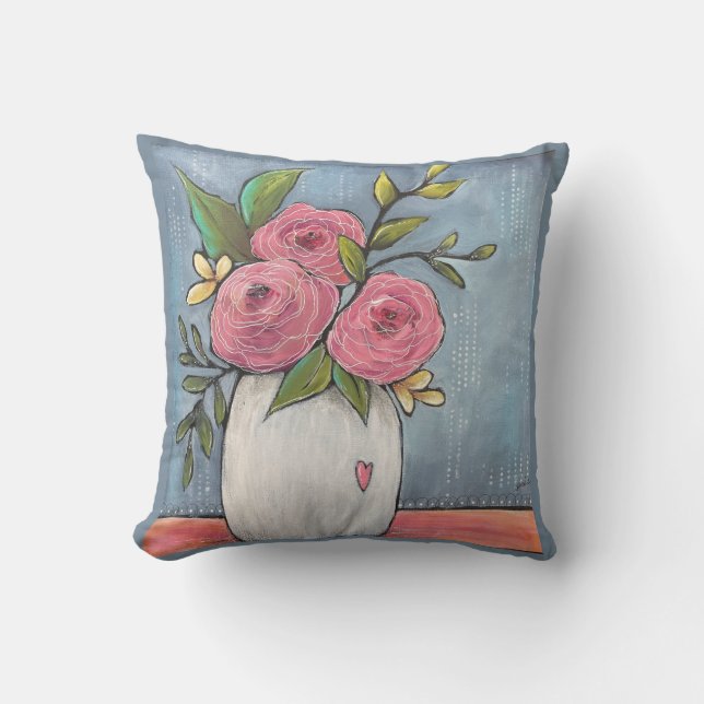 Farm Girl Artistry Pretty Floral Pillow (Front)