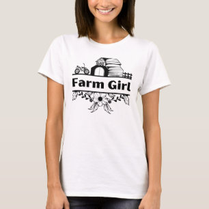 Farm Girl Barn & Floral Country Life T-Shirt