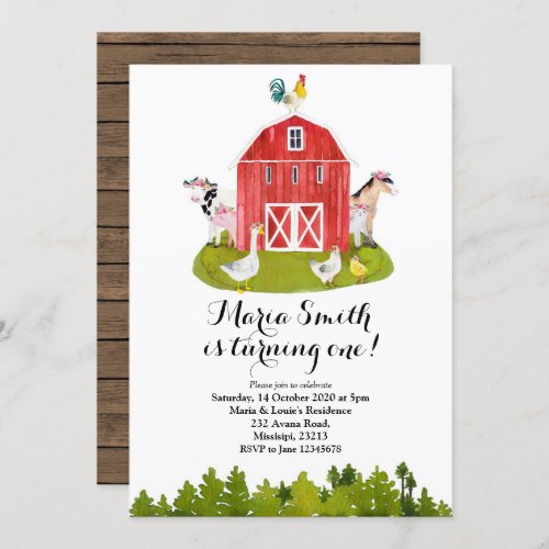 Farm GIrl Birthday Invitation