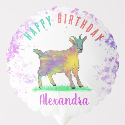 Farm Goat Birthday Party add Name Balloon