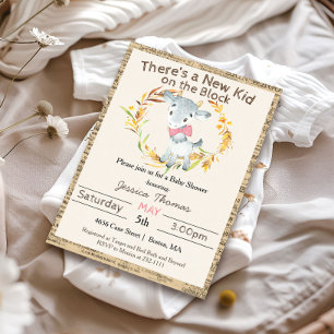 Farm Goat Girl Baby Shower Invitation